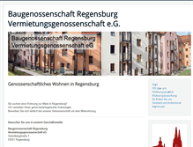 Tablet Screenshot of baugenossenschaft-regensburg.de